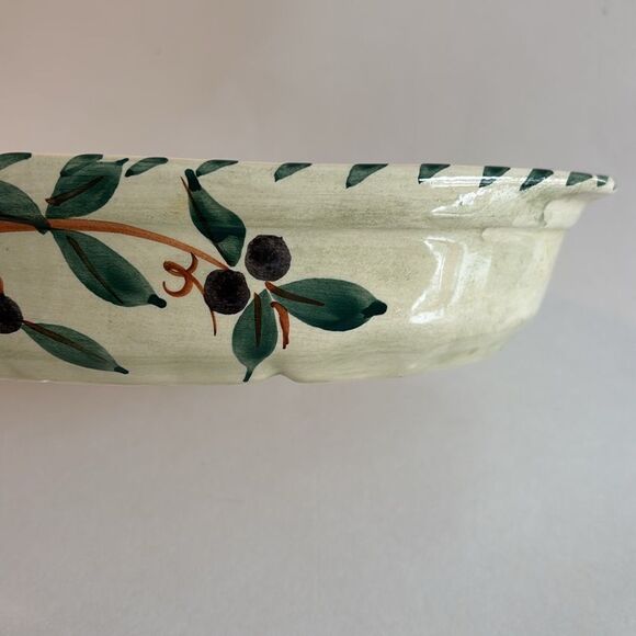 Williams Sonoma Portugal Hand Painted Olive Branches Oval Casserole Dish - Picture 2 of 8